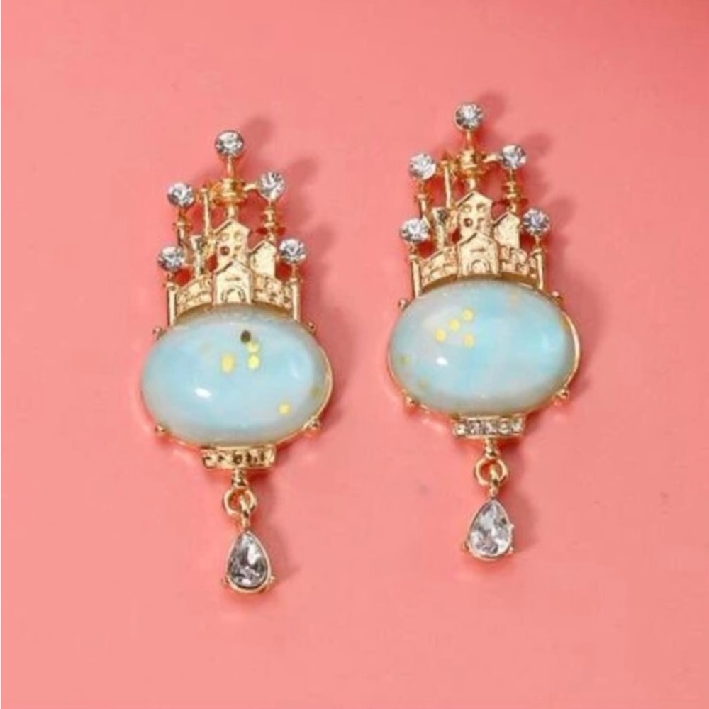 “Auroras Castle” Sleeping Beauty Disney Princess Magic Blue Globe Glitter Dangle - Picture 7 of 16